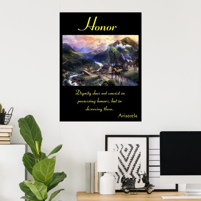 Honor Blooms Within Vibrant Meadow Landscapes Poster (Home Office)