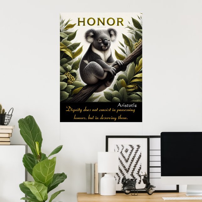 Honor Blossoms in Koala’s Peaceful Perch Poster (Home Office)