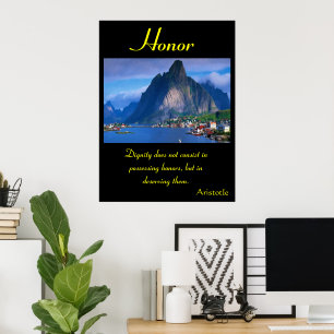 Honor Brims Over Tranquil River Landscapes Poster