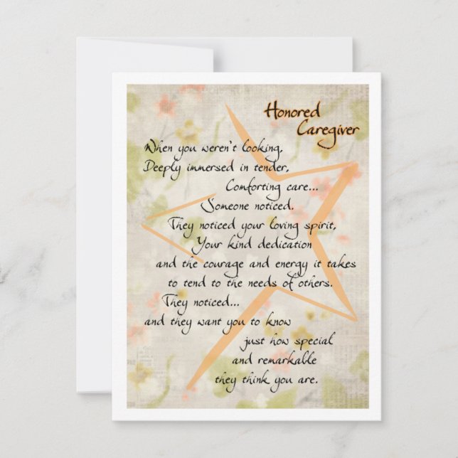 Honor Caregiver Thank You Card (Front)