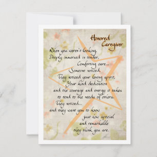 Honor Caregiver Thank You Card