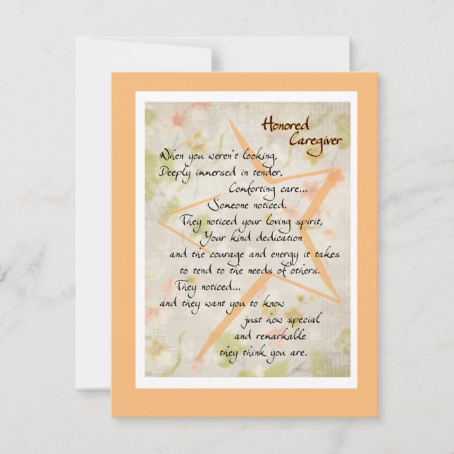 Honor Caregiver Thank You Card (Front)