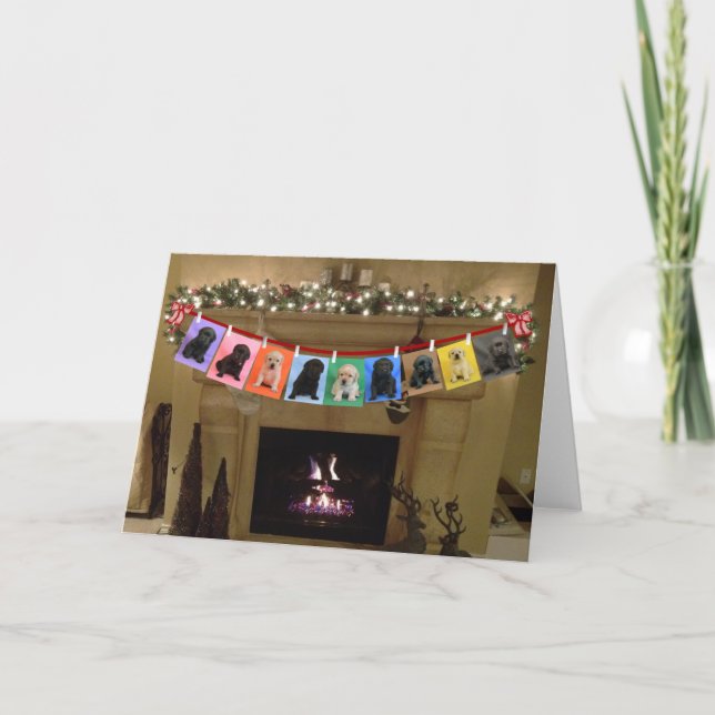 Honor Christmas Fireplace Holiday Card (Front)
