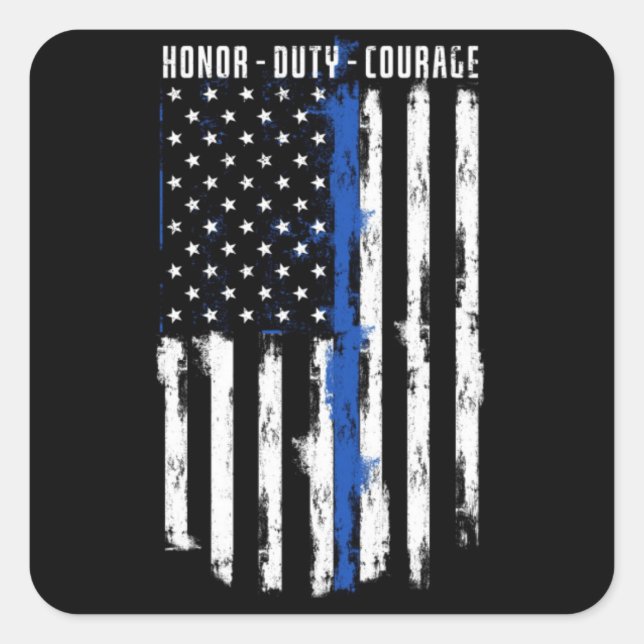 Honor-Duty-Courage Square Sticker (Front)