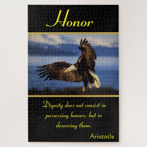 Honor eagle attacking a fish in the ocean jigsaw puzzle