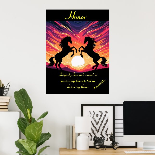 Honor Echoes Across Sunset's Flatlands Poster (Home Office)