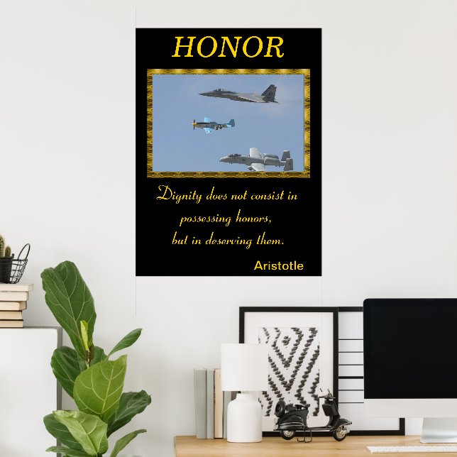 Honor Endures with Military’s Unyielding Strength Poster (Home Office)