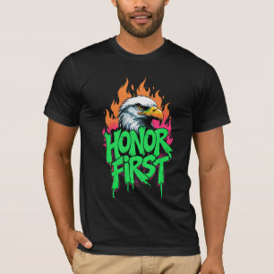 Honor First Bald Eagle T-Shirt Patriotic USA