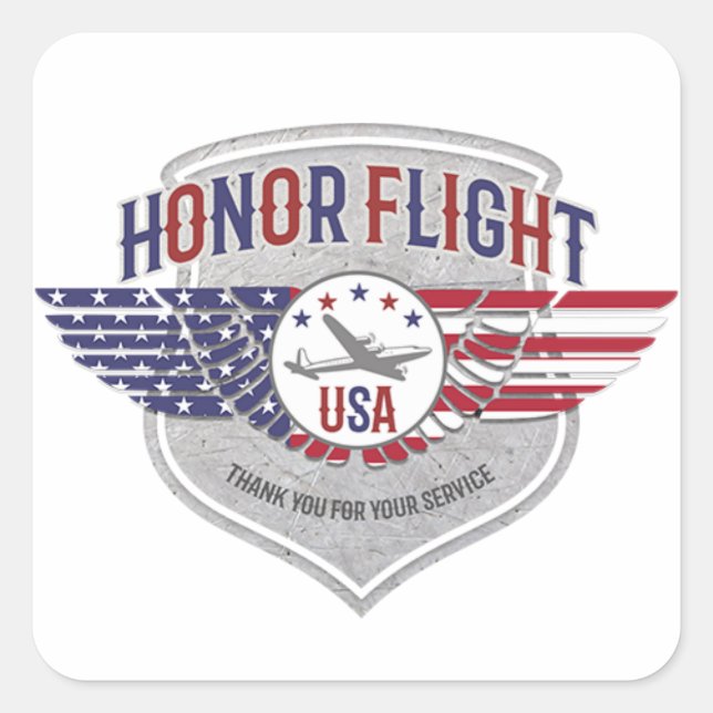 Honor Flight Stickers Thank You For Your Service (Front)