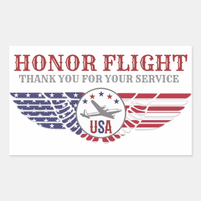 Honor Flight Stickers Thank You For Your Service (Front)