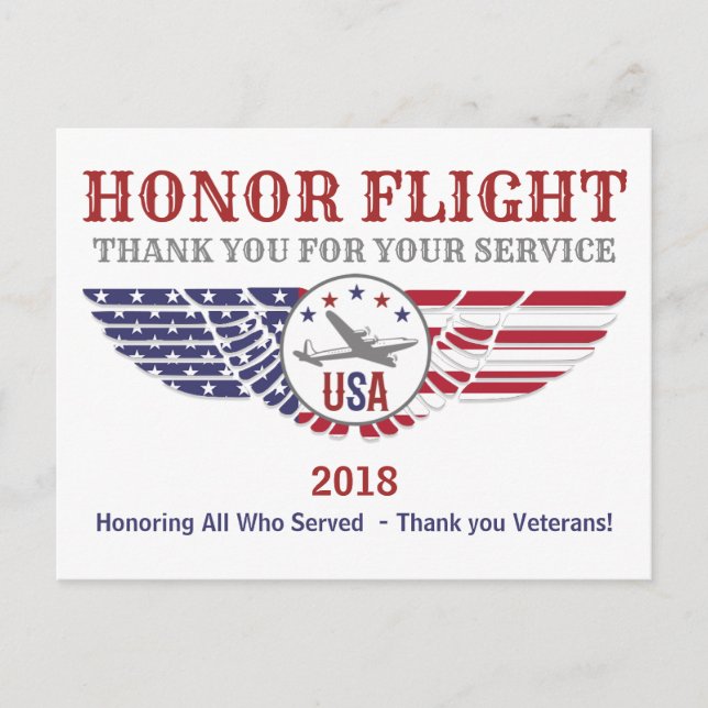 Honor Flight Thank You For Your Service Cards (Front)