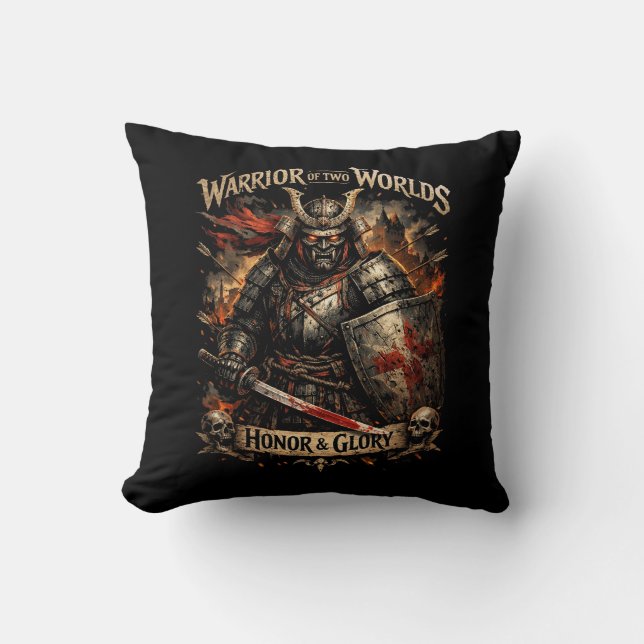 Honor & Glory Throw Pillow (Front)