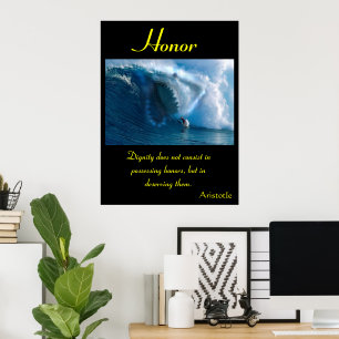 Honor Glows Beneath Shark Seascape Poster