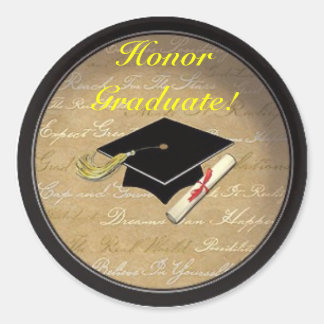 Honor Graduate!! Classic Round Sticker