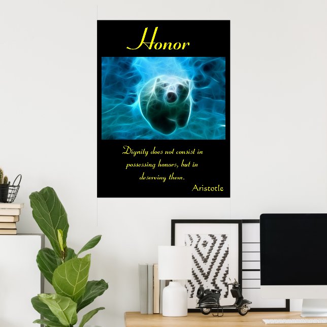 Honor Illuminates Polar Bear’s Radiant Aura Poster (Home Office)