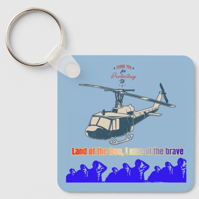 Honor in every thread light blue keychain (Front)