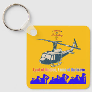 Honor in every thread light orange yellow keychain