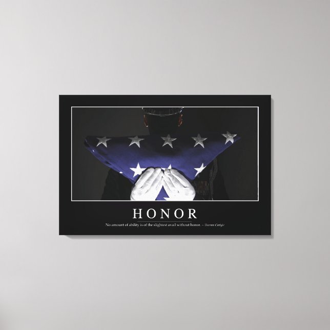 Honor: Inspirational Quote Canvas Print (Front)