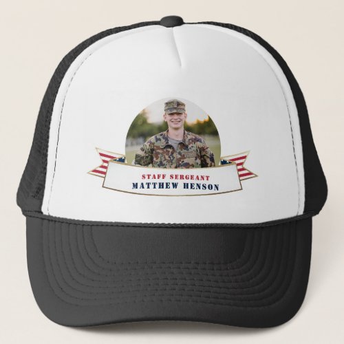 Honor Military Service Photo Trucker Hat