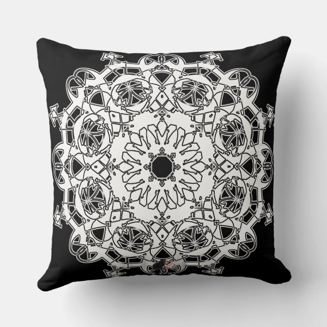 Honor Octa Glyph Throw Pillow (Back)