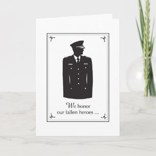 Honor our Fallen Heroes Police Uniform Black White Card