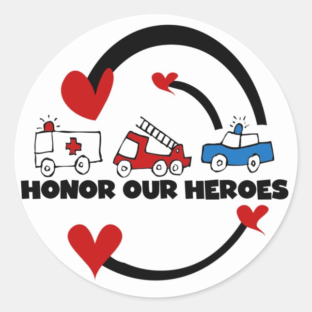 Honor Our Heroes Tshirts and Gifts Classic Round Sticker (Front)