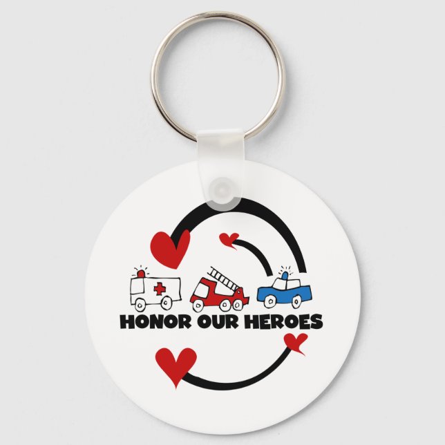 Honor Our Heroes Tshirts and Gifts Keychain (Front)