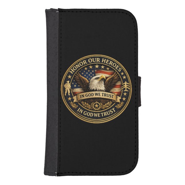 Honor Our Hero's Military Coin iPhone Wallet Case (Front)