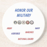 Honor Our Military Coaster at Zazzle