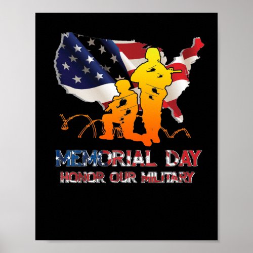 Honor Our Military Soldiers Memorial Day Poster