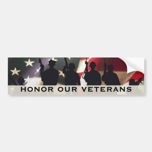 Honor Our Military Veterans Bumper Sticker