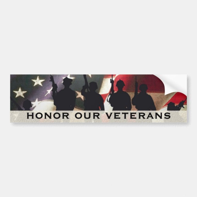 Honor Our Military Veterans Bumper Sticker (Front)