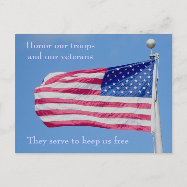 Honor our Troops Postcard (Front)