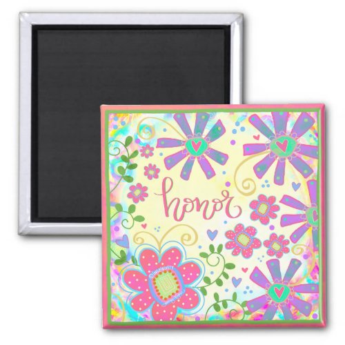 Honor Pretty Heart Flowers Modern Inspirivity Magnet