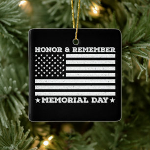 Honor Remember Memorial Day Army Military Cool Dad Ceramic Ornament