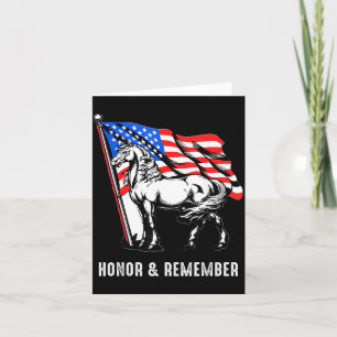 Honor Remember Patriotic Horse American Flag Card