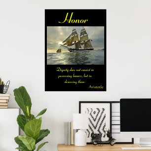 Honor Resounds Within Endless Ocean Horizons Poster