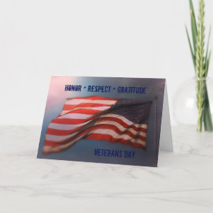 Honor Respect Gratitude - Thank You Veterans Card