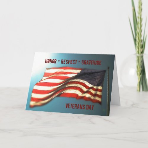 Honor Respect Gratitude - Thank You Veterans Card