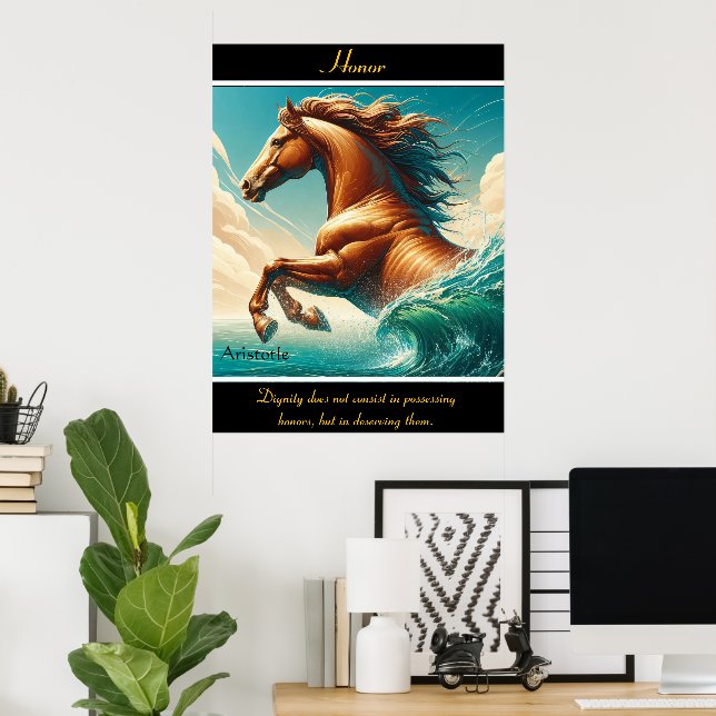 Honor Rides Through Turquoise Grace Poster (Home Office)