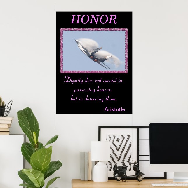 Honor Rises with Military’s Strength and Courage Poster (Home Office)