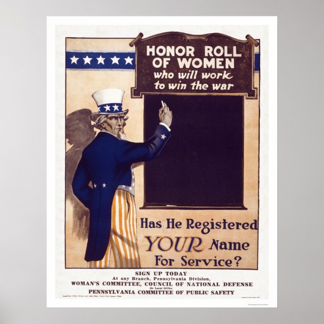 Honor Roll of Women Poster (Front)