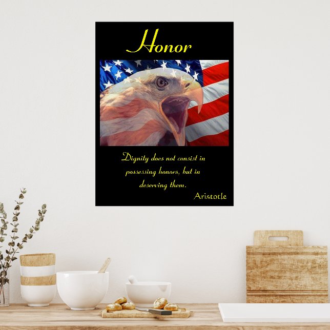 Honor Soars Above Bold American Pride Poster (Kitchen)