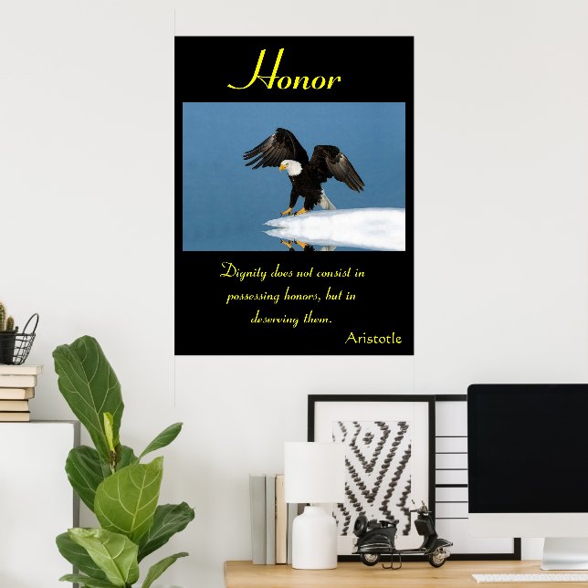 Honor Soars Beneath Eagle's Majestic Flight Poster (Home Office)
