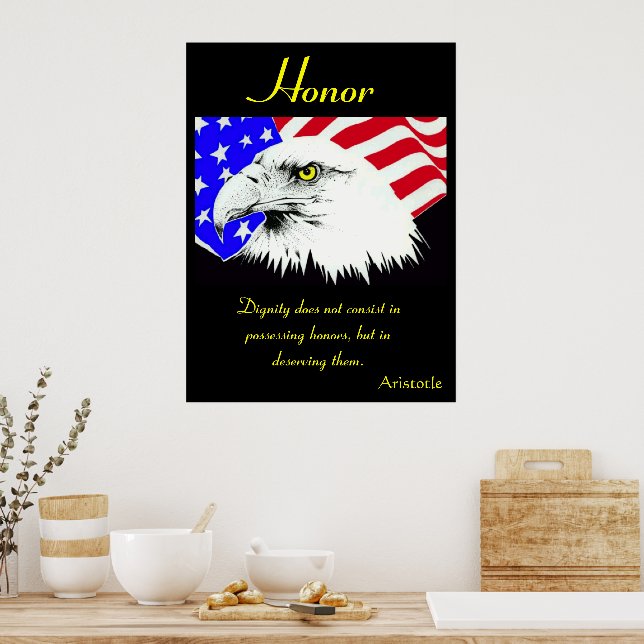 Honor Soars Beneath Proud Eagle's Watch Poster (Kitchen)