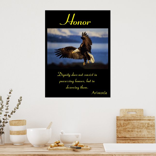 Honor Soars with Eagle’s Fierce Majesty Poster (Kitchen)