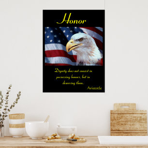 Honor Stands Proud Amid Patriotic Colors Poster