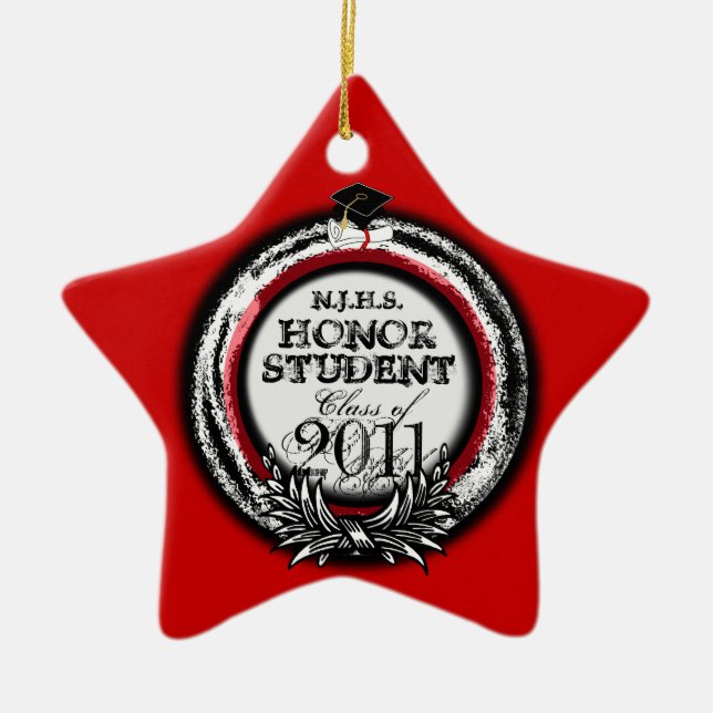 Honor Student Award Class Of 2011 Ornament Red (Front)