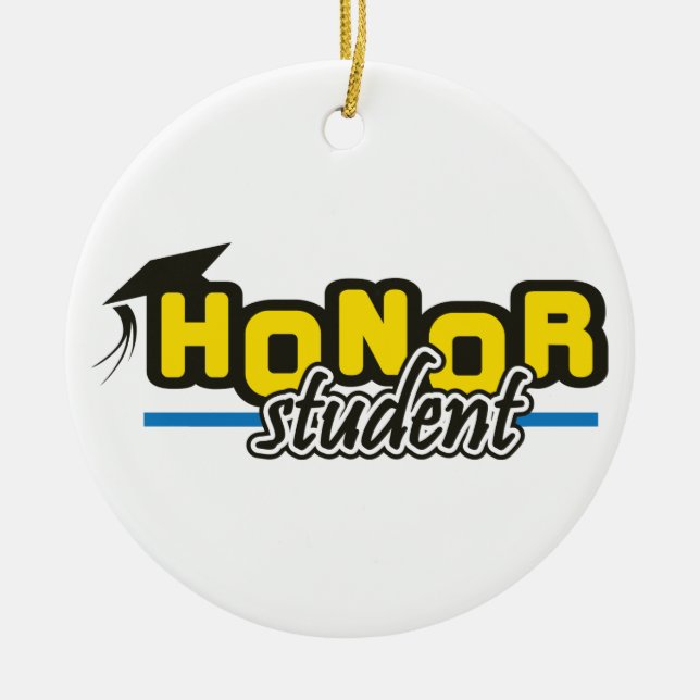 Honor Student Ceramic Ornament (Front)