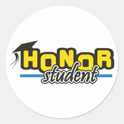 Honor Student Classic Round Sticker